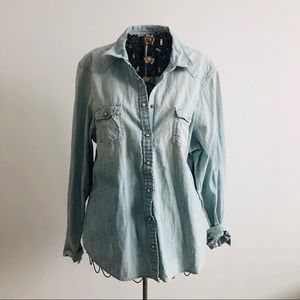 American Eagle Denim Pearl Snap